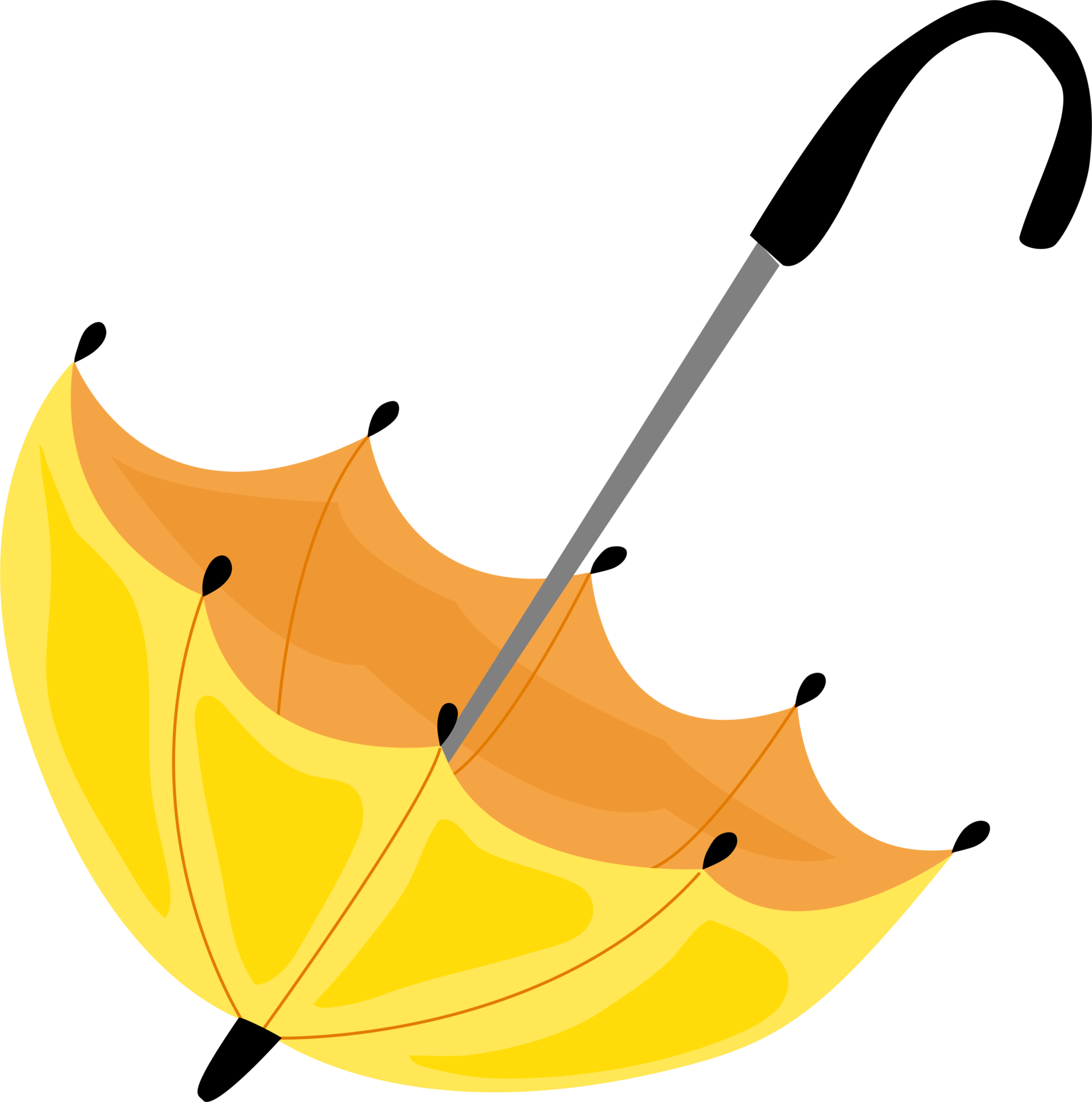 cute yellow umbrella 32853474 PNG
