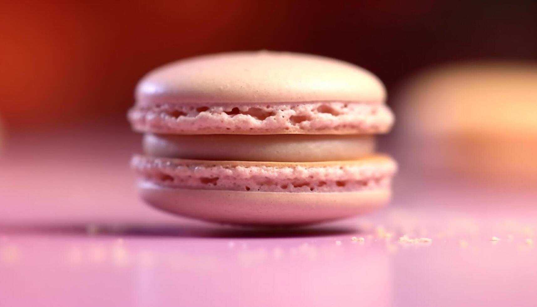 A colorful stack of macaroons, a French gourmet dessert generated by AI photo