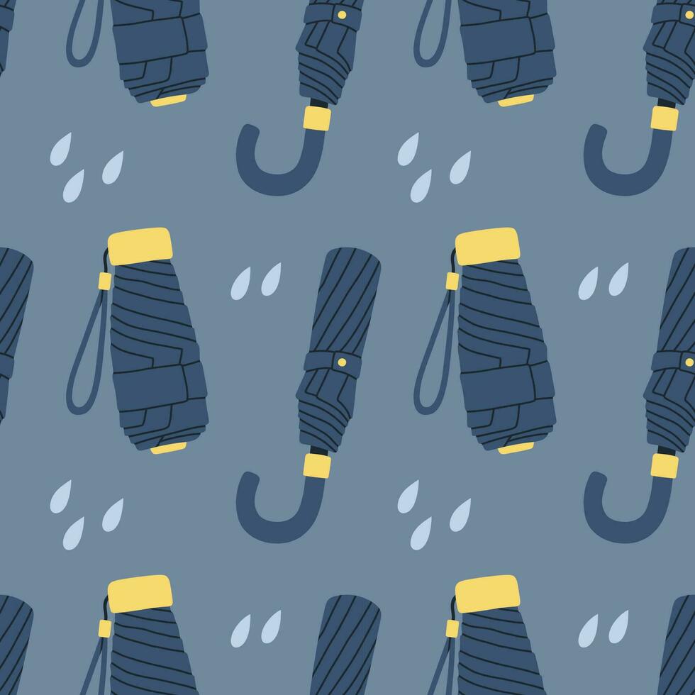 Hand drawn umbrella pattern. Cute and colorful vector umbrella seamless pattern for kids clothing and paper products. Vector illustration