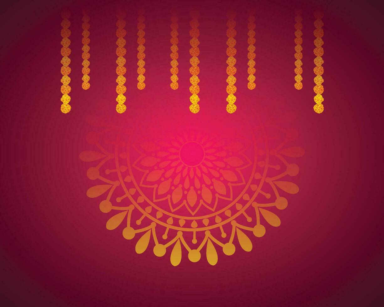 Decorative mandala frame with realistic gradient design vector