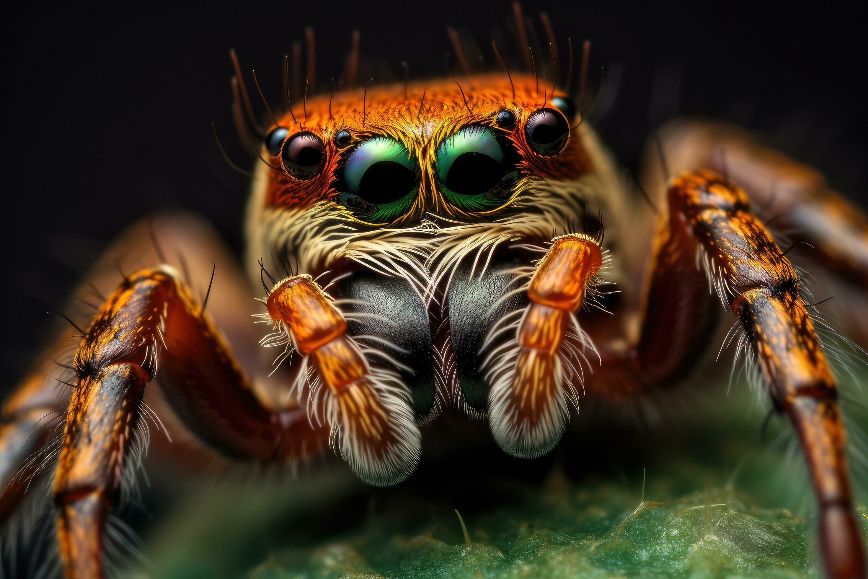 Jumping spider closeup. Macro photography of jumping spider, jumping spider macro close up on