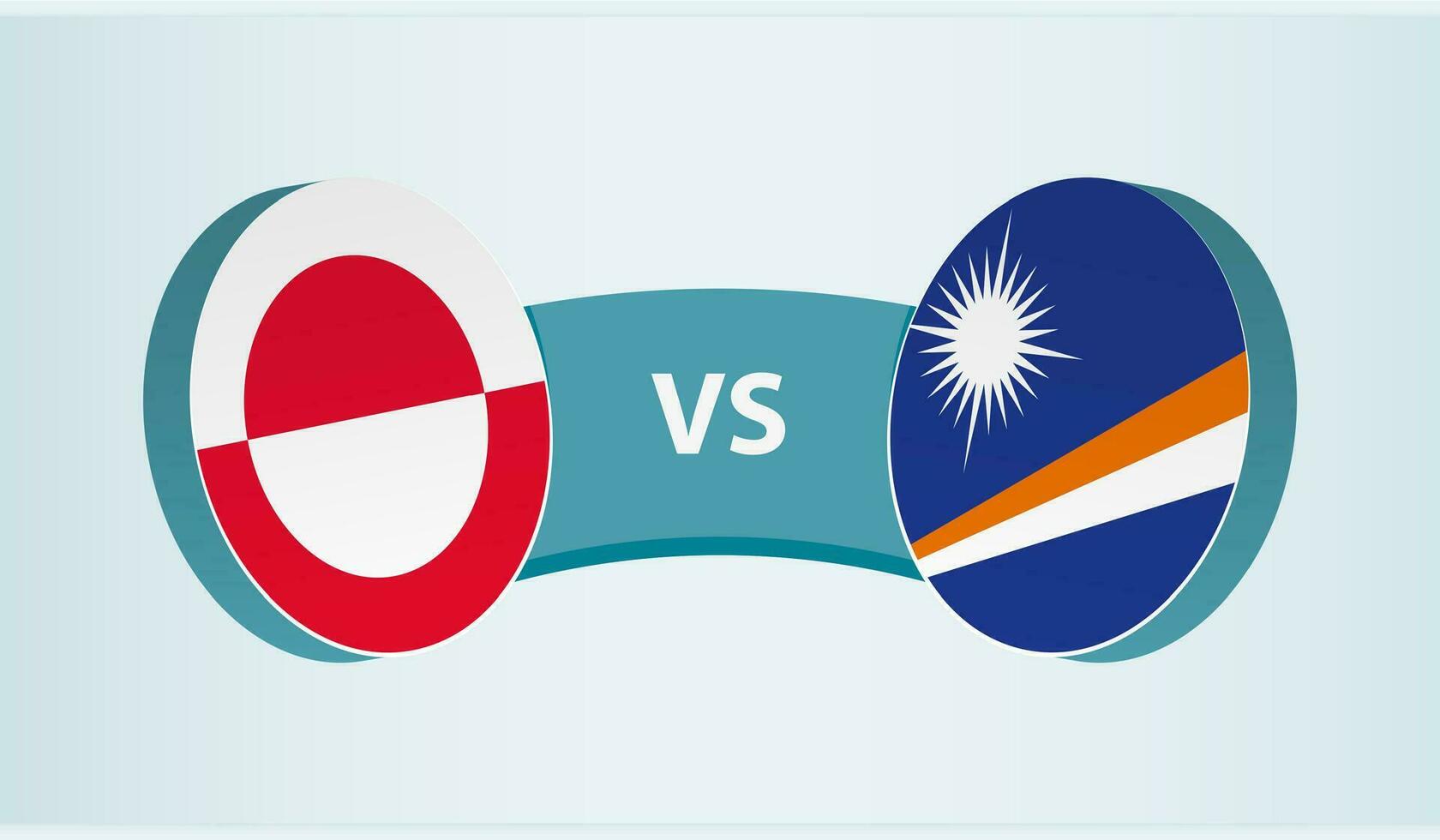 Groenlandia versus Marshall islas, equipo Deportes competencia concepto. vector