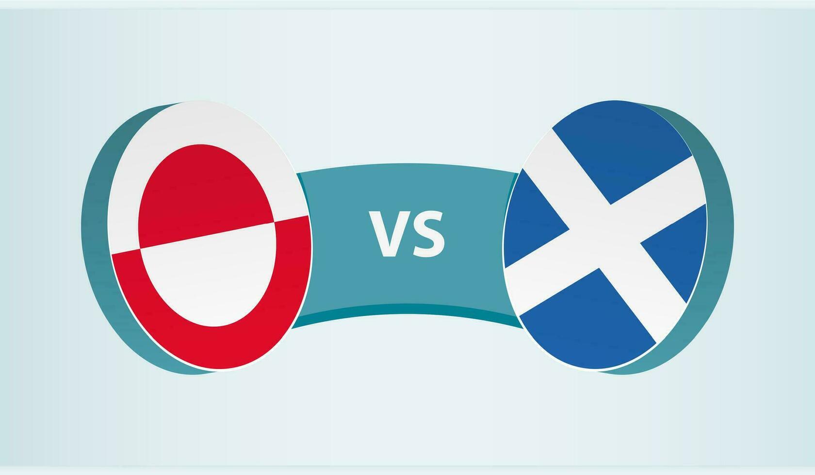 Greenland versus Scotland, team sports competition concept. vector