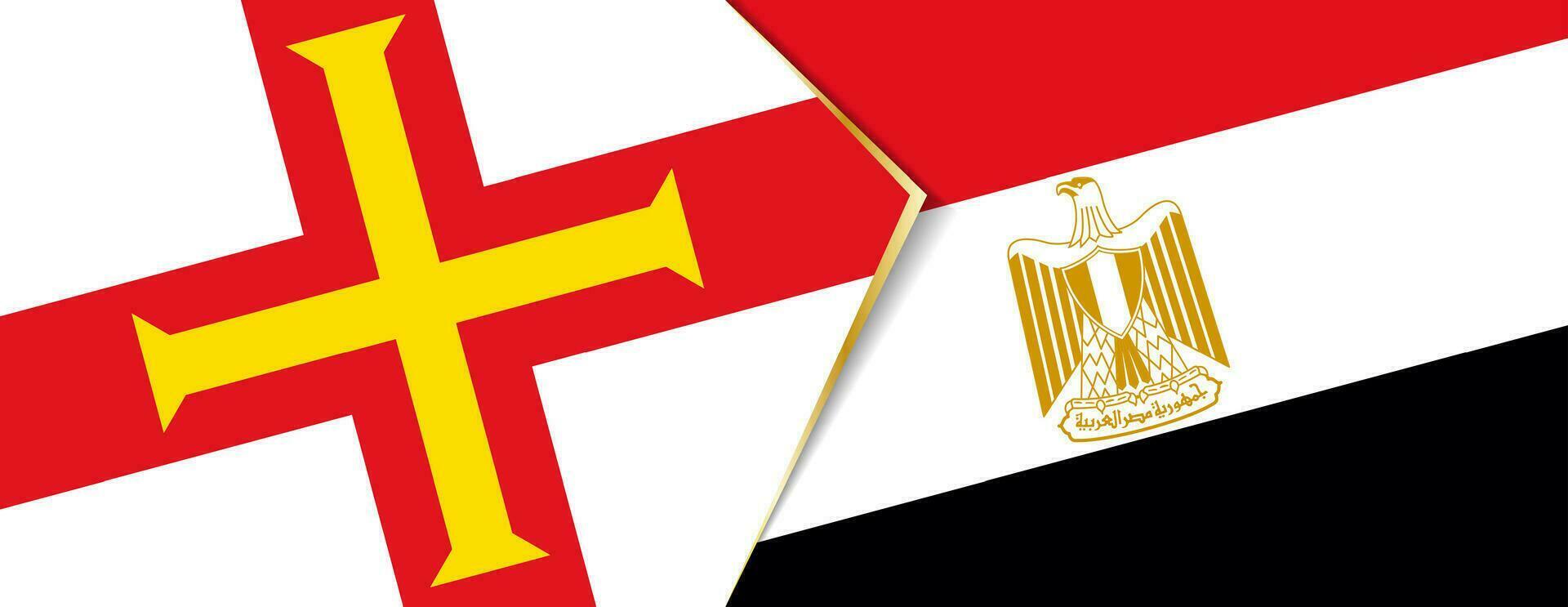 Guernsey and Egypt flags, two vector flags.