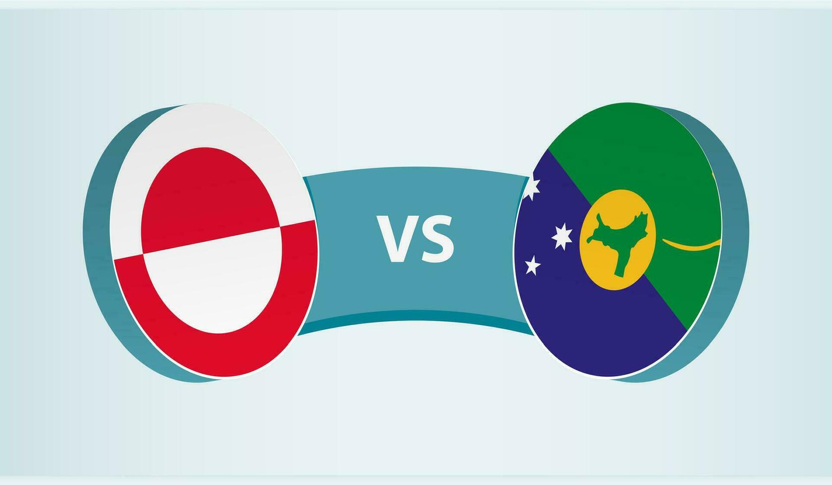 Greenland versus Christmas Island, team sports competition concept. vector