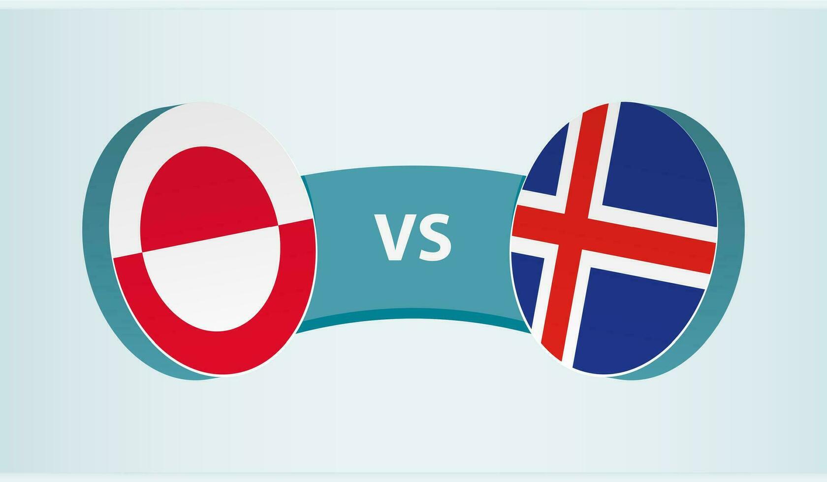 Groenlandia versus Islandia, equipo Deportes competencia concepto. vector