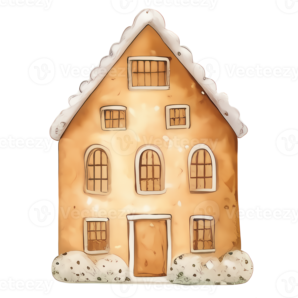 Watercolor Christmas gingerbreads Clipart, Christmas Watercolor gingerbread. AI Generated. png