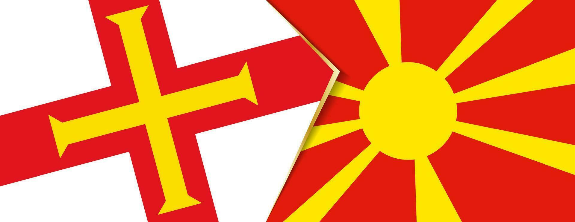 Guernsey and Macedonia flags, two vector flags.