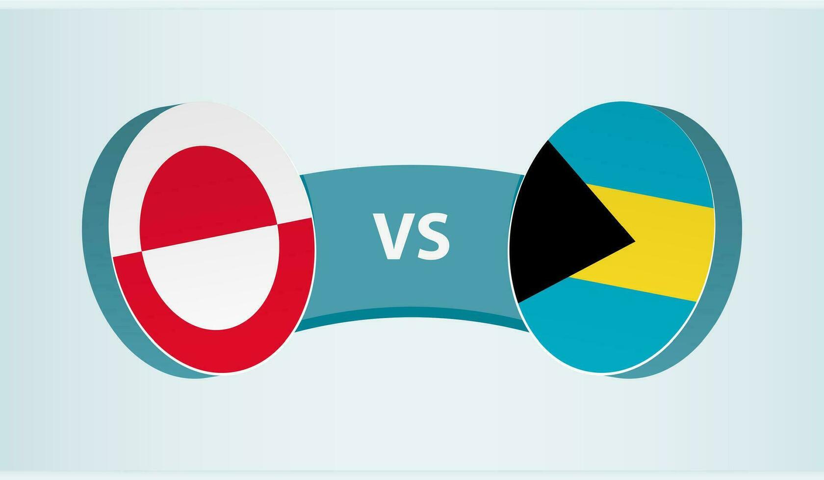 Greenland versus The Bahamas, team sports competition concept. vector