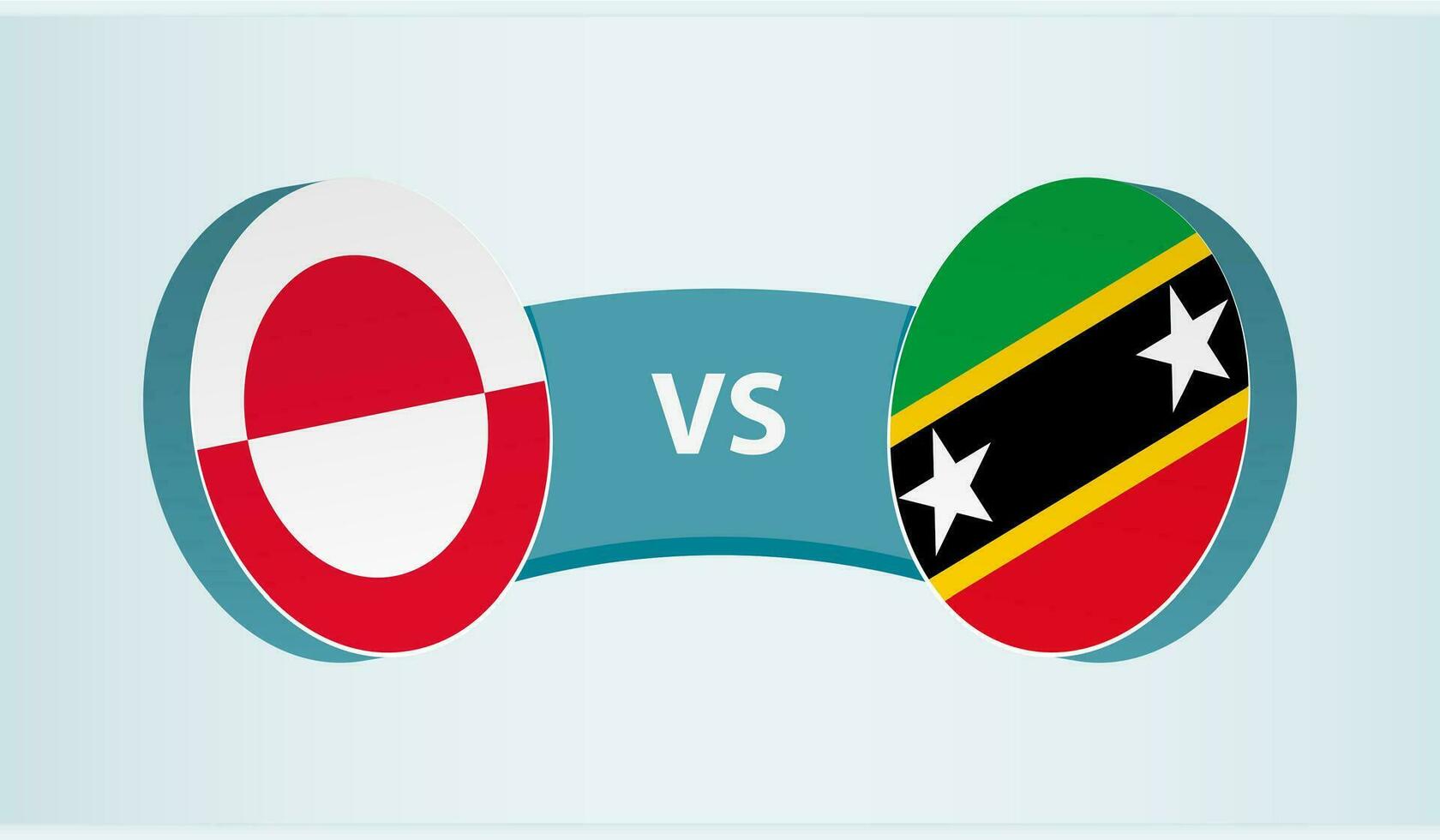 Groenlandia versus Santo kitts y nevis, equipo Deportes competencia concepto. vector