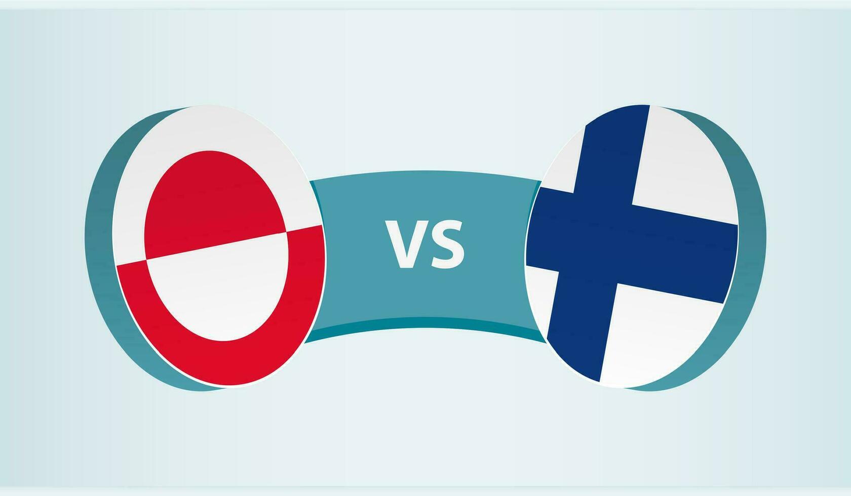 Groenlandia versus Finlandia, equipo Deportes competencia concepto. vector