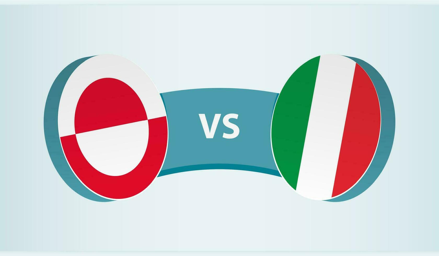 Greenland versus Italy, team sports competition concept. vector