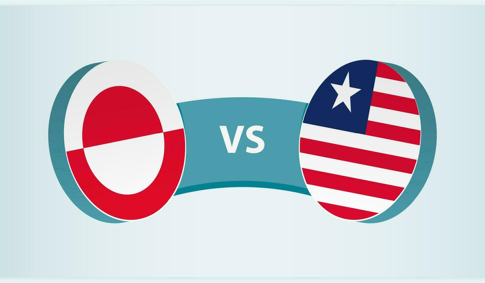 Greenland versus Liberia, team sports competition concept. vector