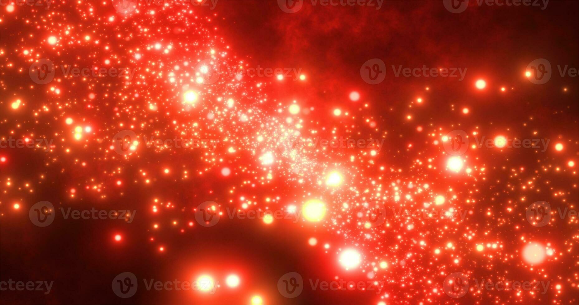 Abstract orange red energy particles and waves magical bright glowing futuristic hi-tech with blur effect and bokeh background photo