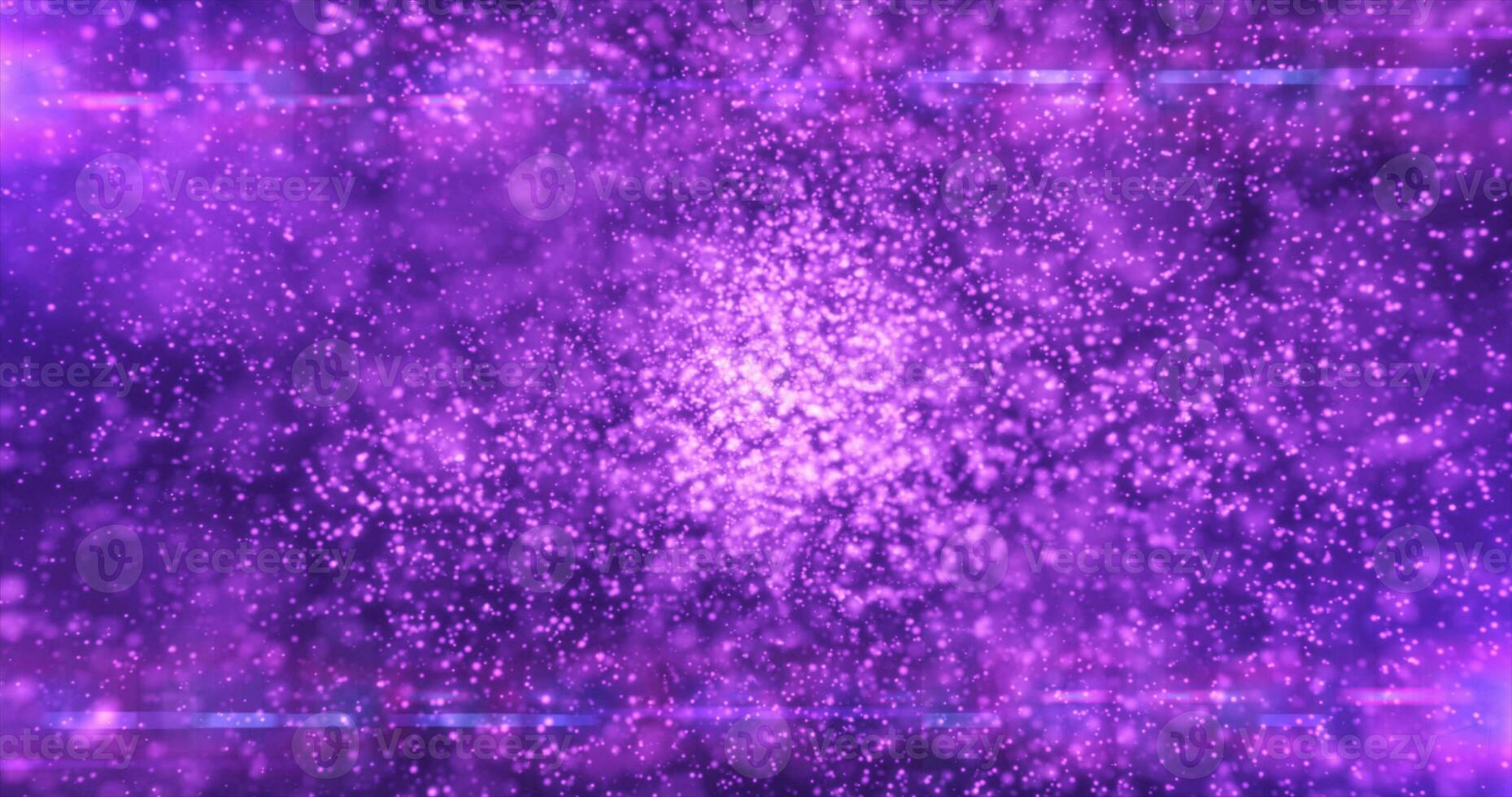 Purple background of many blurred circles with bokeh effect of energy magical glowing particles and light lines abstract background photo