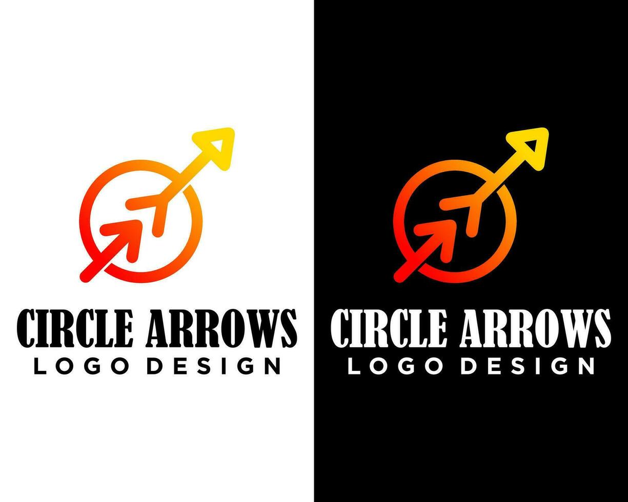 Circle arrow in positive direction logo design. vector