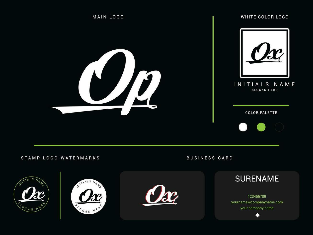Modern Op Logo Image, Luxury Apparel OP Fashion Logo Branding For Cloth vector