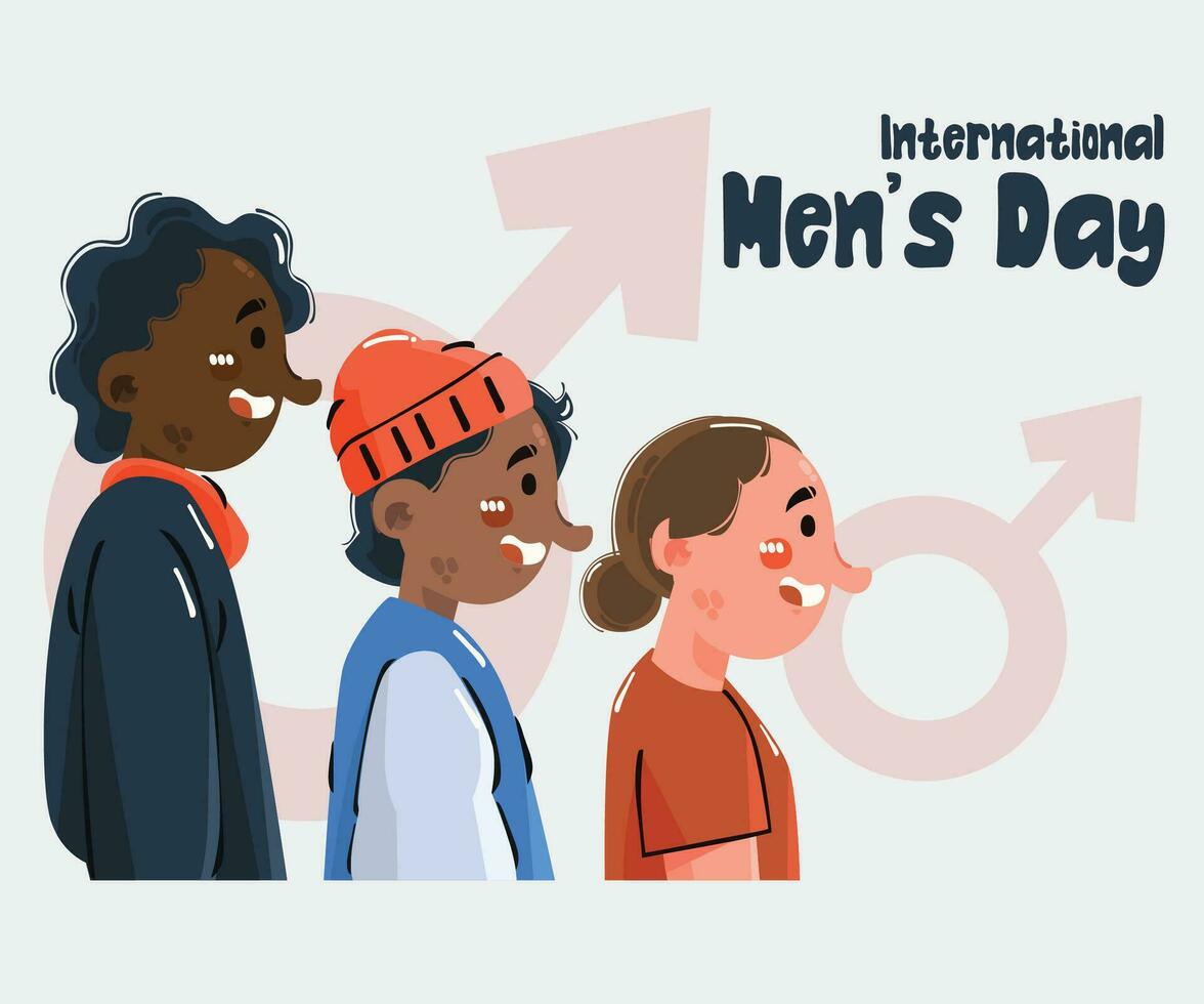 internacional de los hombres día antecedentes ilustración vector