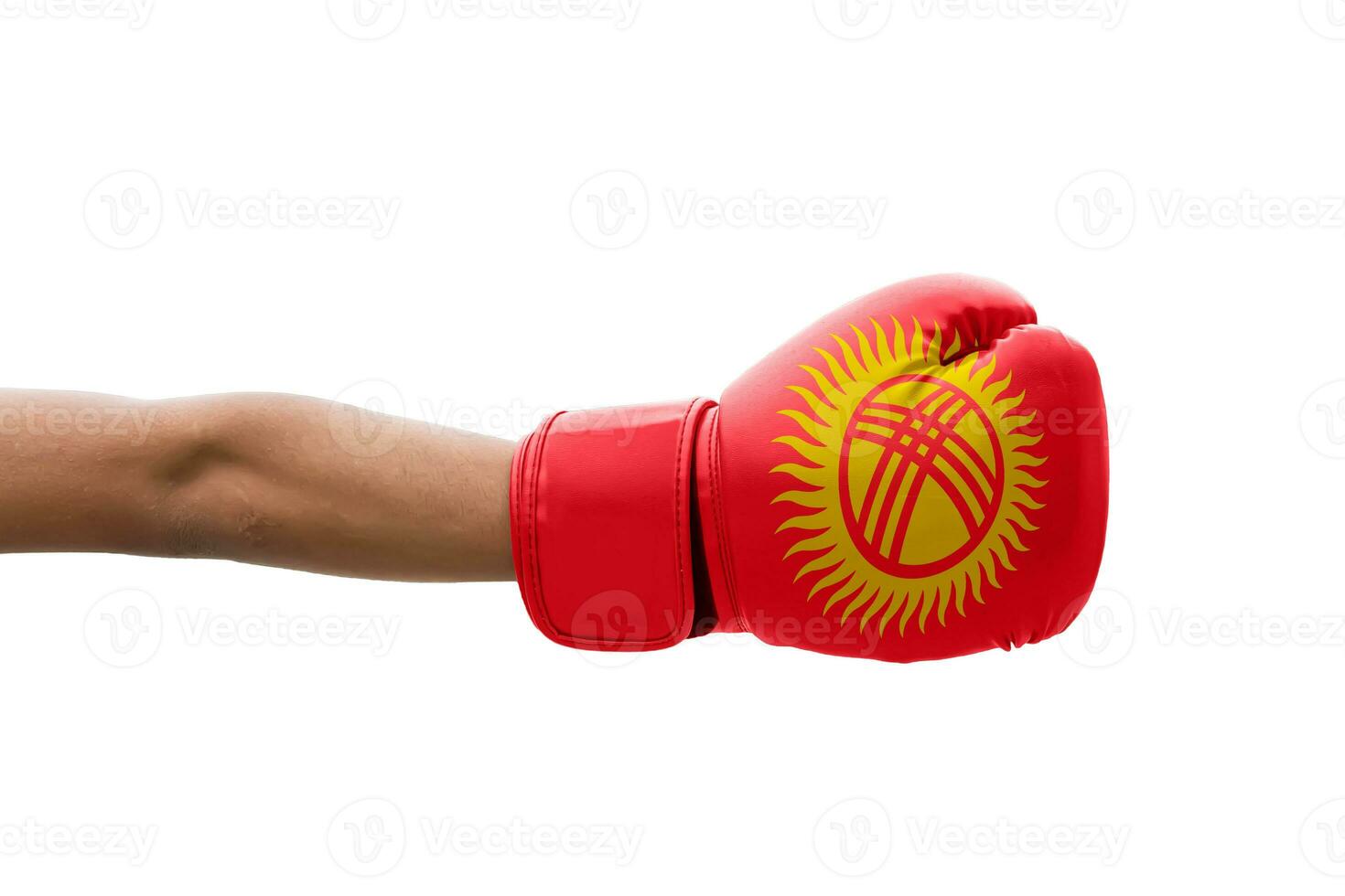 3D Flag on boxing gloves photo