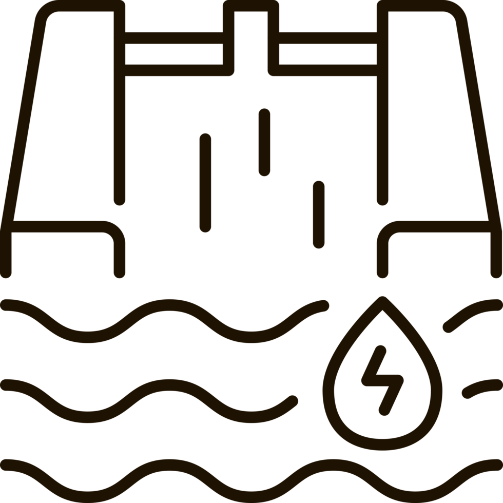 hydroelectric power plant line icon illustration png
