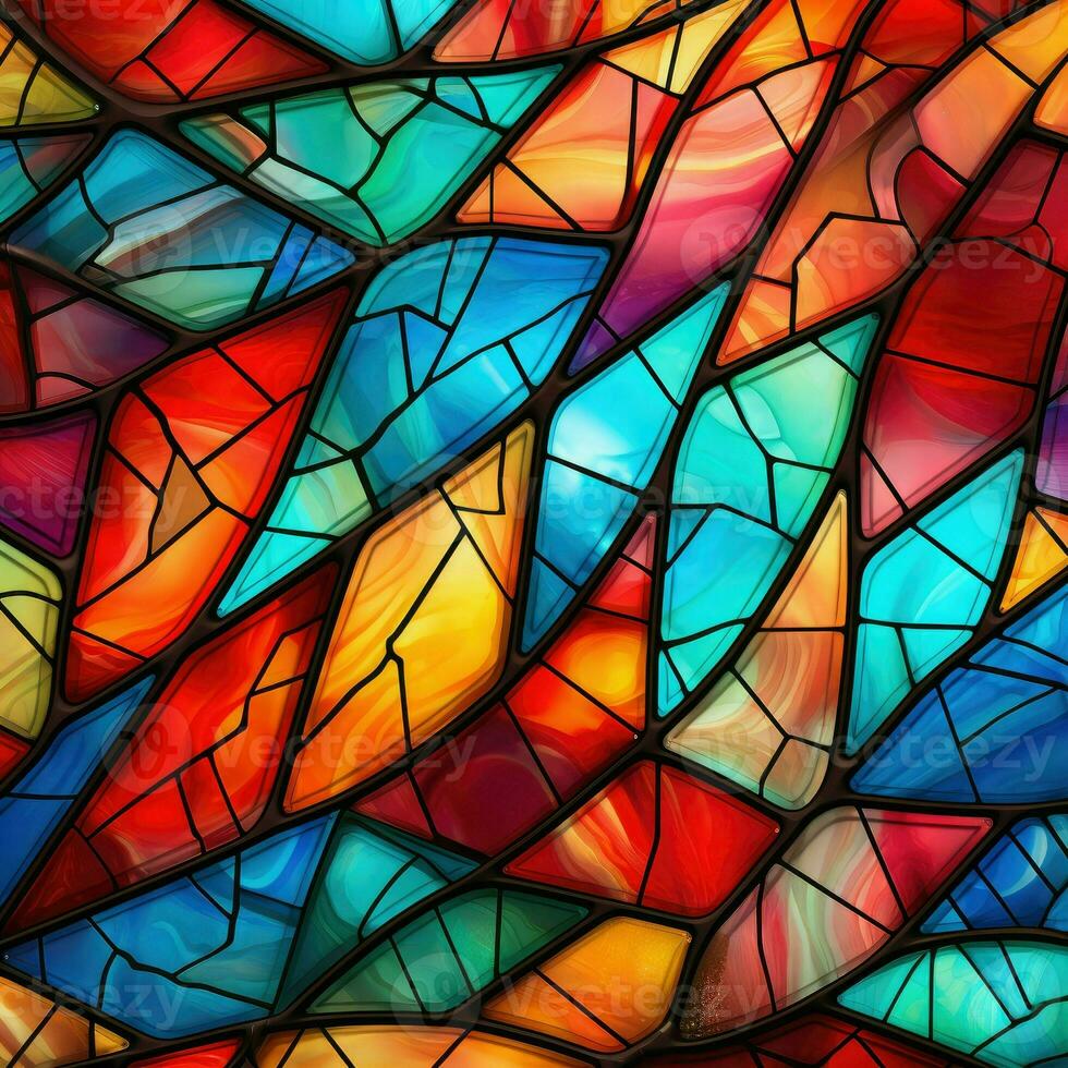 Abstract rainbow background in stained glass style photo