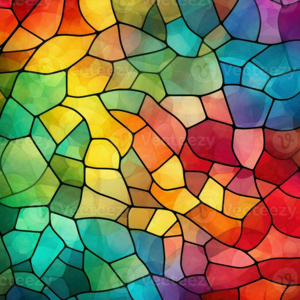 Abstract rainbow background in stained glass style photo
