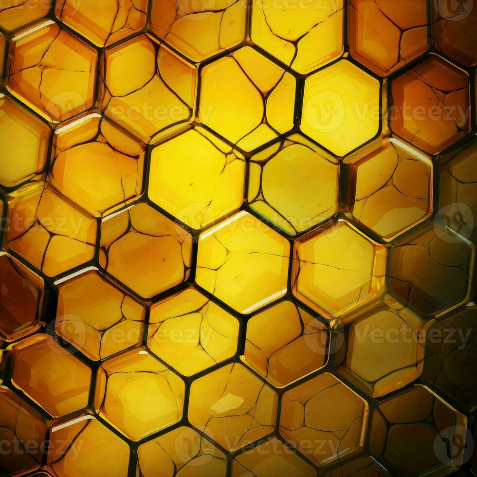 Honeycomb in stained glass style photo