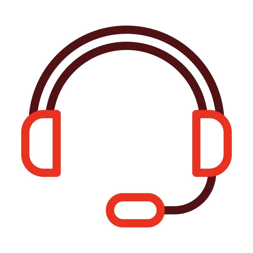 Headset Vector Thick Line Two Color Icons For Personal And Commercial Use.