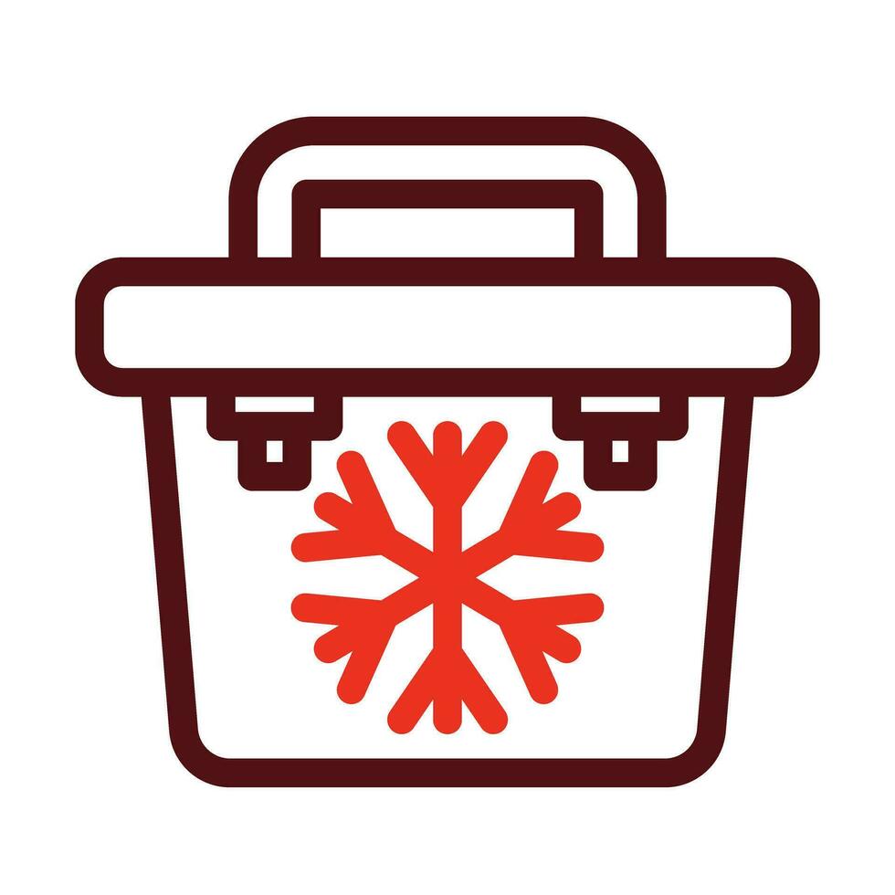 Portable Fridge Vector Thick Line Two Color Icons For Personal And Commercial Use.