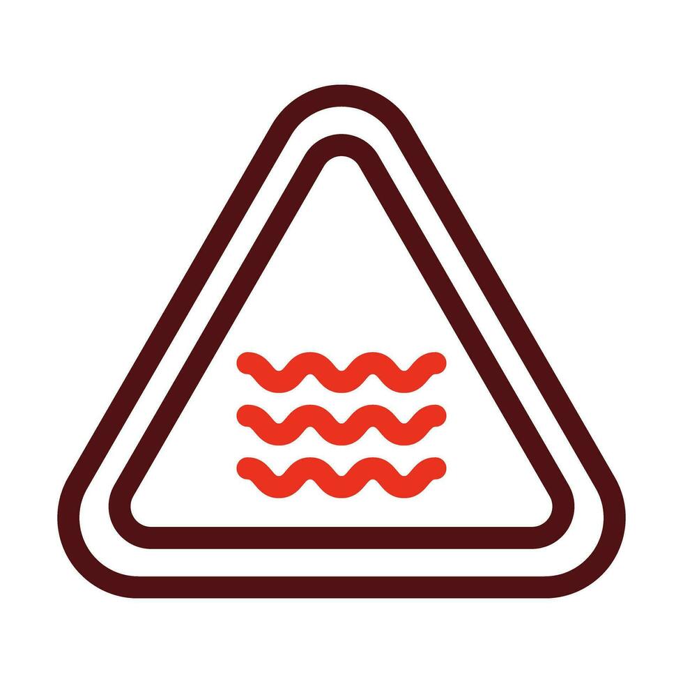 River Sign Vector Thick Line Two Color Icons For Personal And Commercial Use.