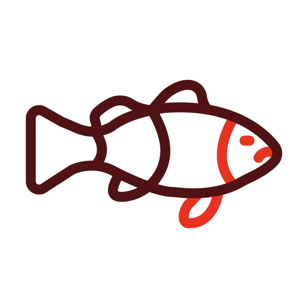 payaso pescado vector grueso línea dos color íconos para personal y comercial usar.