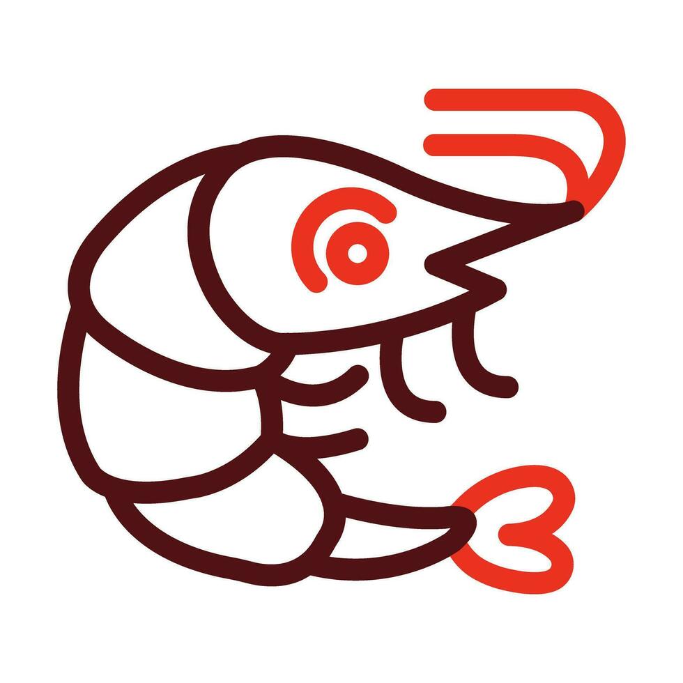 Shrimp Vector Thick Line Two Color Icons For Personal And Commercial Use.