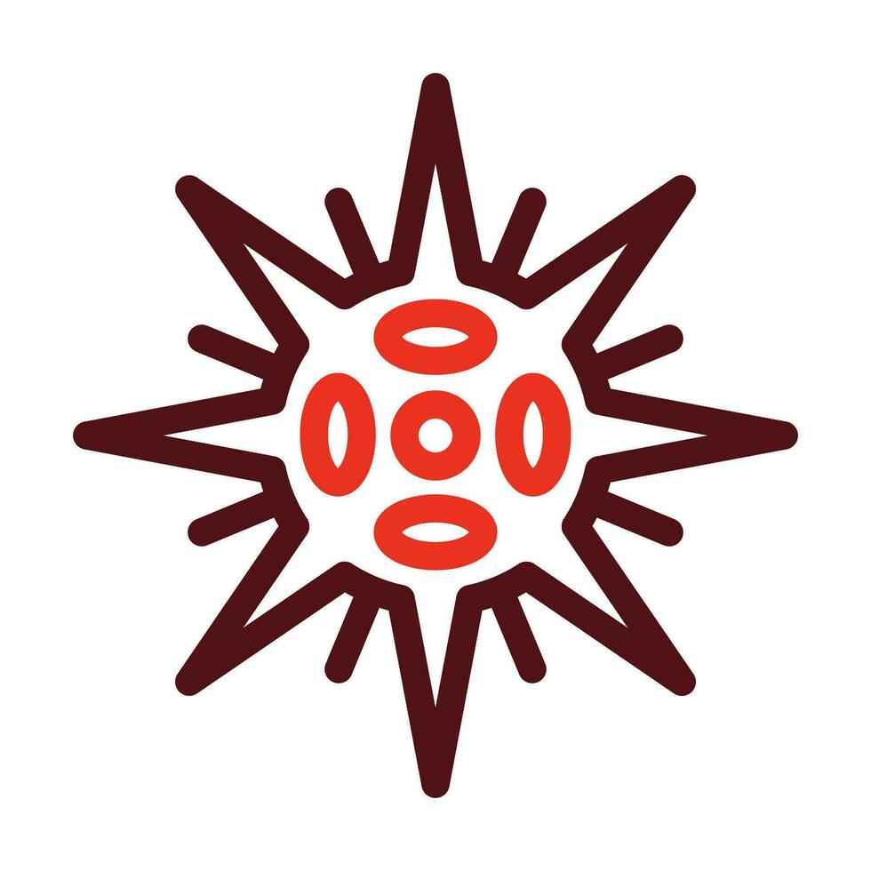 Sea Urchin Vector Thick Line Two Color Icons For Personal And Commercial Use.
