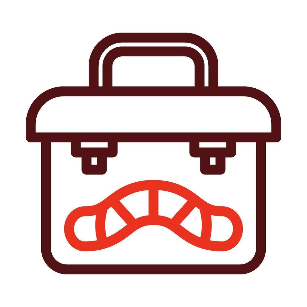 Baits Box Vector Thick Line Two Color Icons For Personal And Commercial Use.