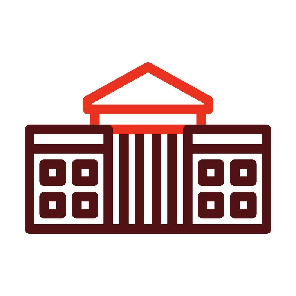 White House Vector Thick Line Two Color Icons For Personal And Commercial Use.