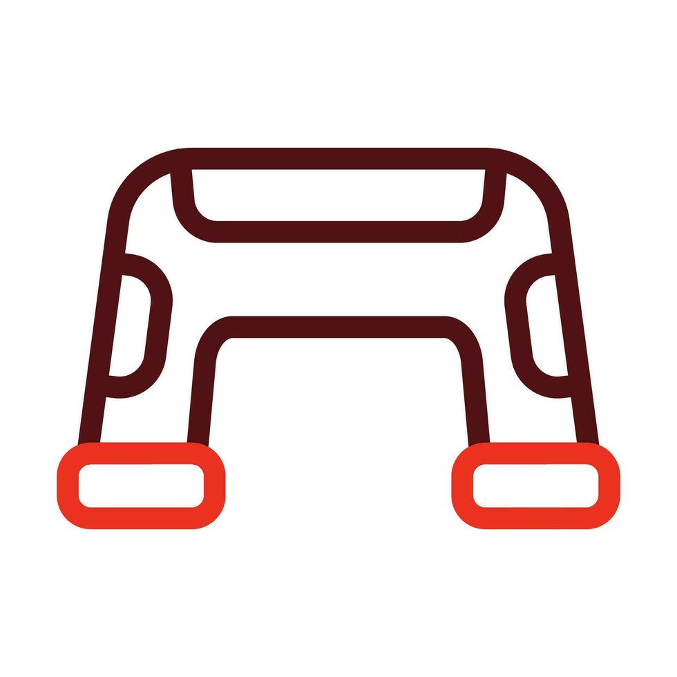 Fitness Step Vector Thick Line Two Color Icons For Personal And Commercial Use.