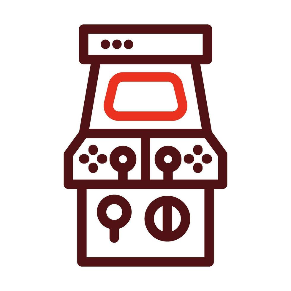 Arcade Machine Vector Thick Line Two Color Icons For Personal And Commercial Use.