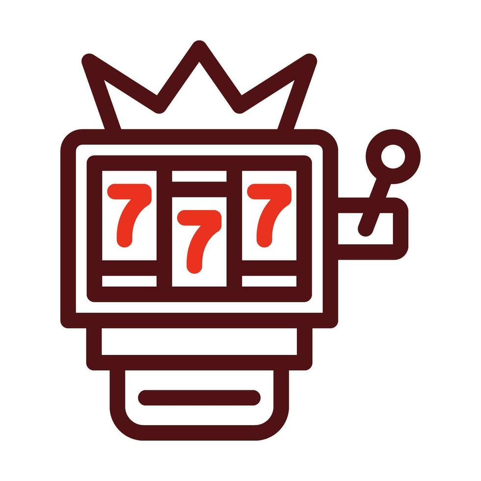 Jackpot Machine Vector Thick Line Two Color Icons For Personal And Commercial Use.