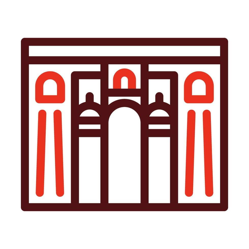 New Bridge Of Ronda Vector Thick Line Two Color Icons For Personal And Commercial Use.