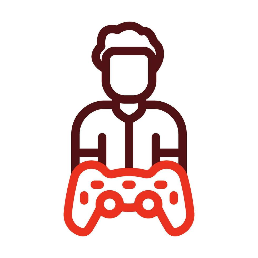 Gamer Vector Thick Line Two Color Icons For Personal And Commercial Use.