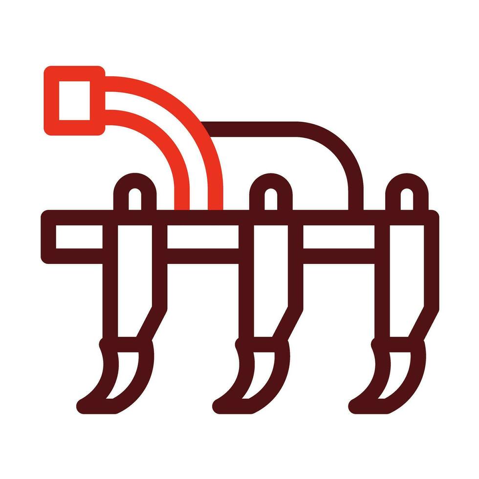 Plow Vector Thick Line Two Color Icons For Personal And Commercial Use.