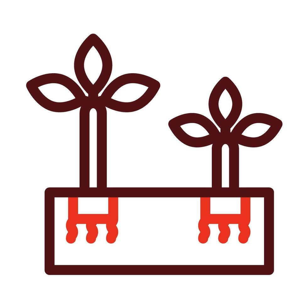 Hydroponics Vector Thick Line Two Color Icons For Personal And Commercial Use.