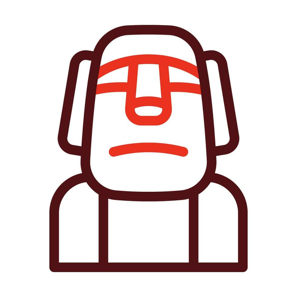 Moai Vector Thick Line Two Color Icons For Personal And Commercial Use.
