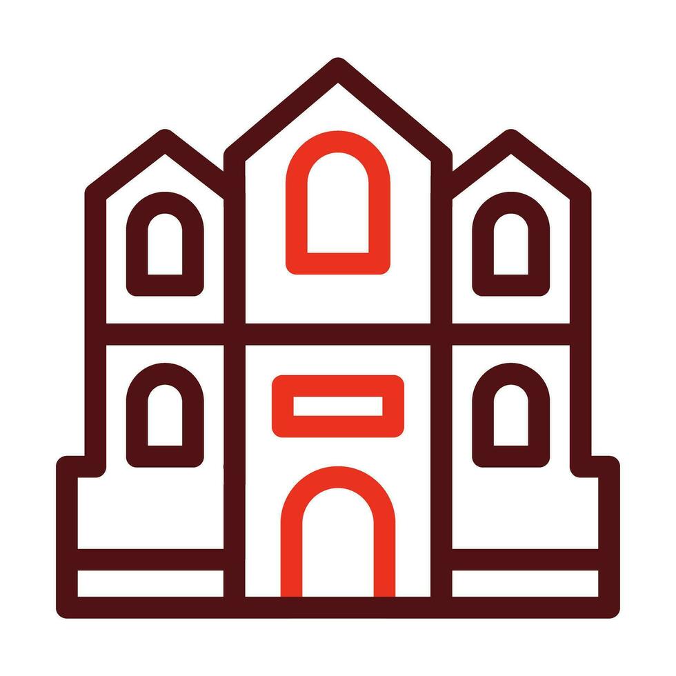 Mian Cathedral Vector Thick Line Two Color Icons For Personal And Commercial Use.