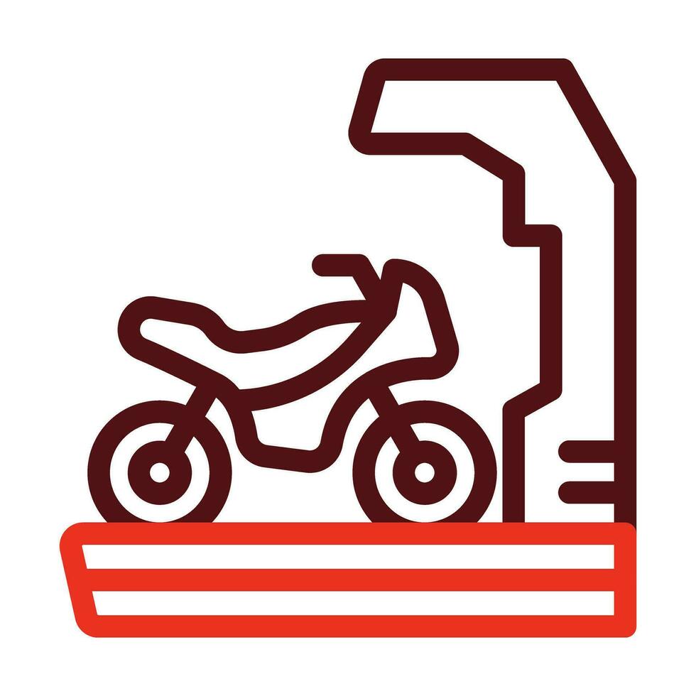 Motorbike Vector Thick Line Two Color Icons For Personal And Commercial Use.