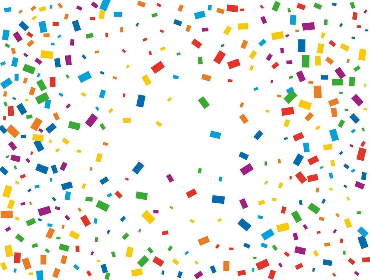 Holiday Rectangular Confetti. Light Rainbow glitter confetti background. Colored festive texture. vector