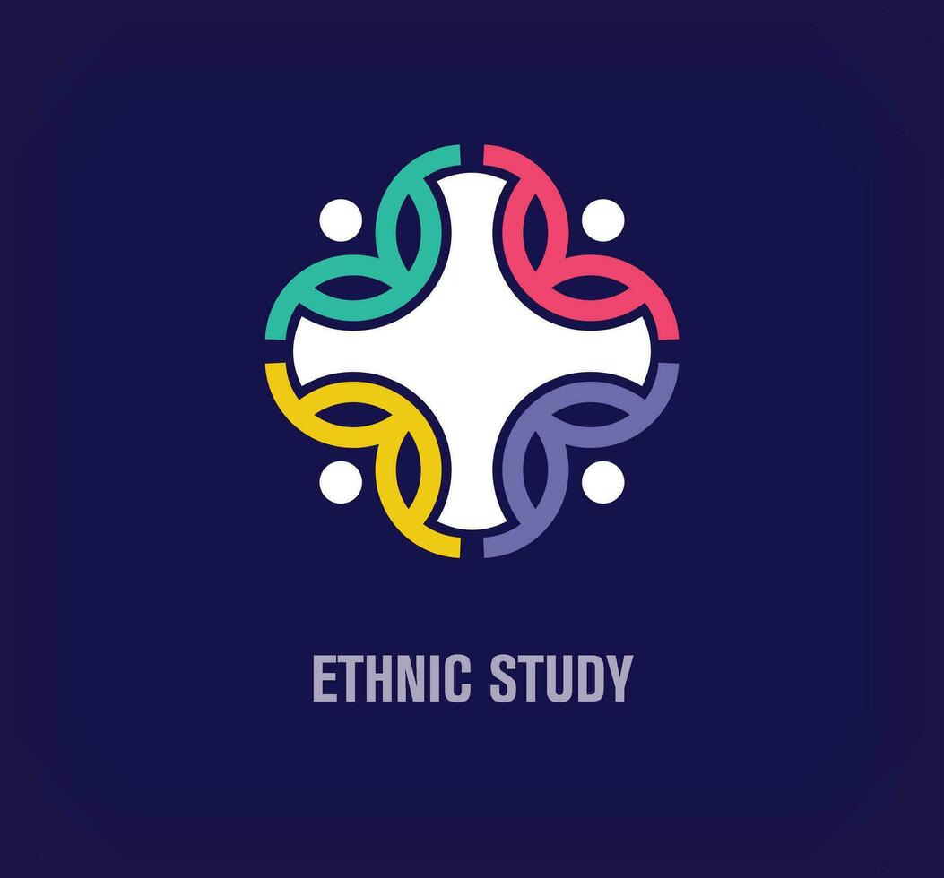 Creative ethnic education team logo. Unique color transitions. Ethnic student logo template. vector
