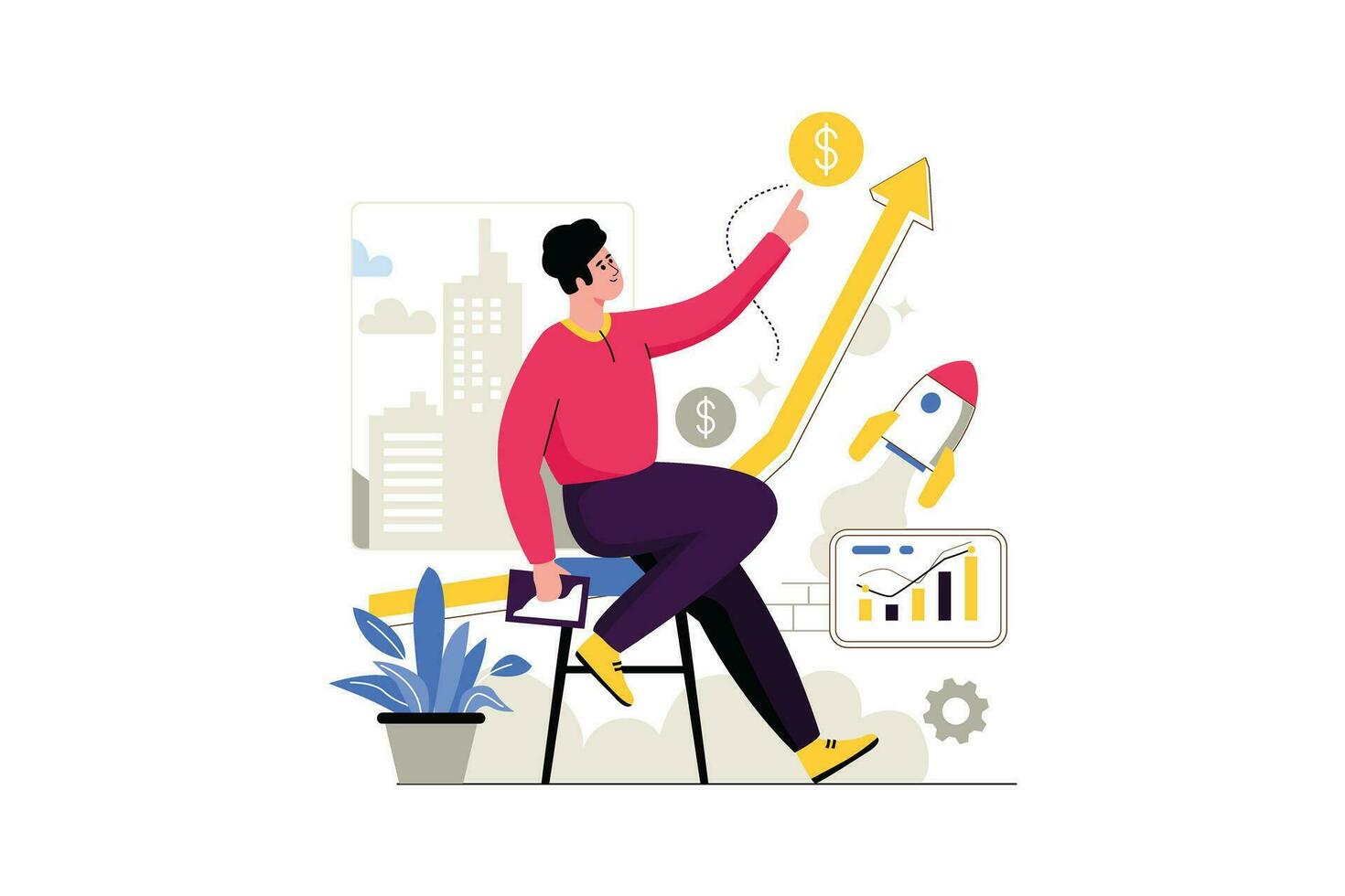 Business Growth Orientation - Flat Vector