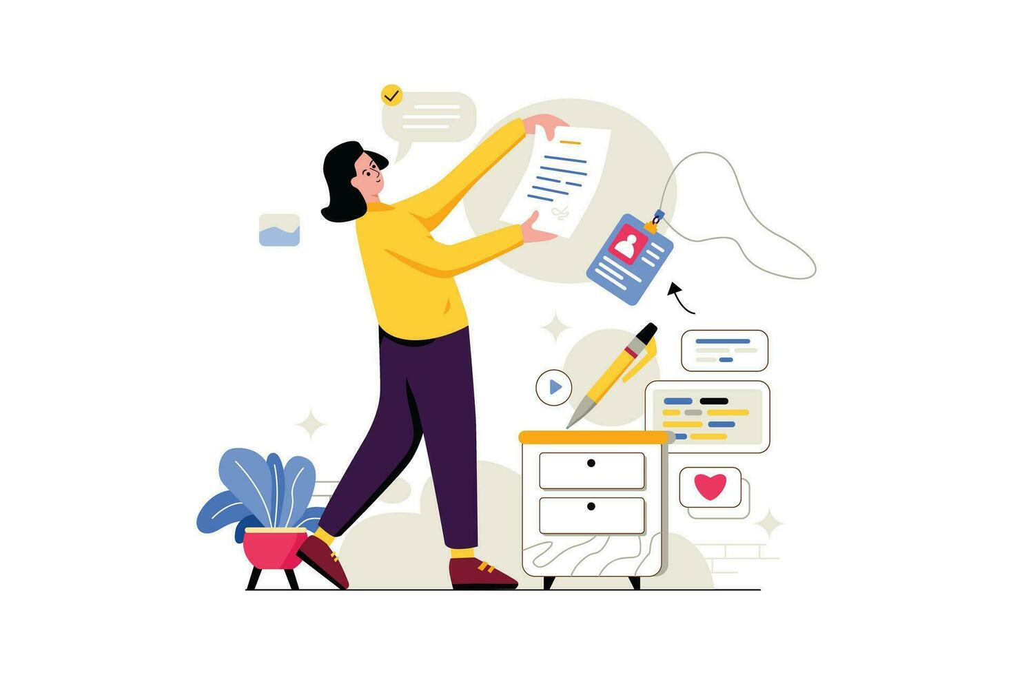 Job Application Form - Flat Vector