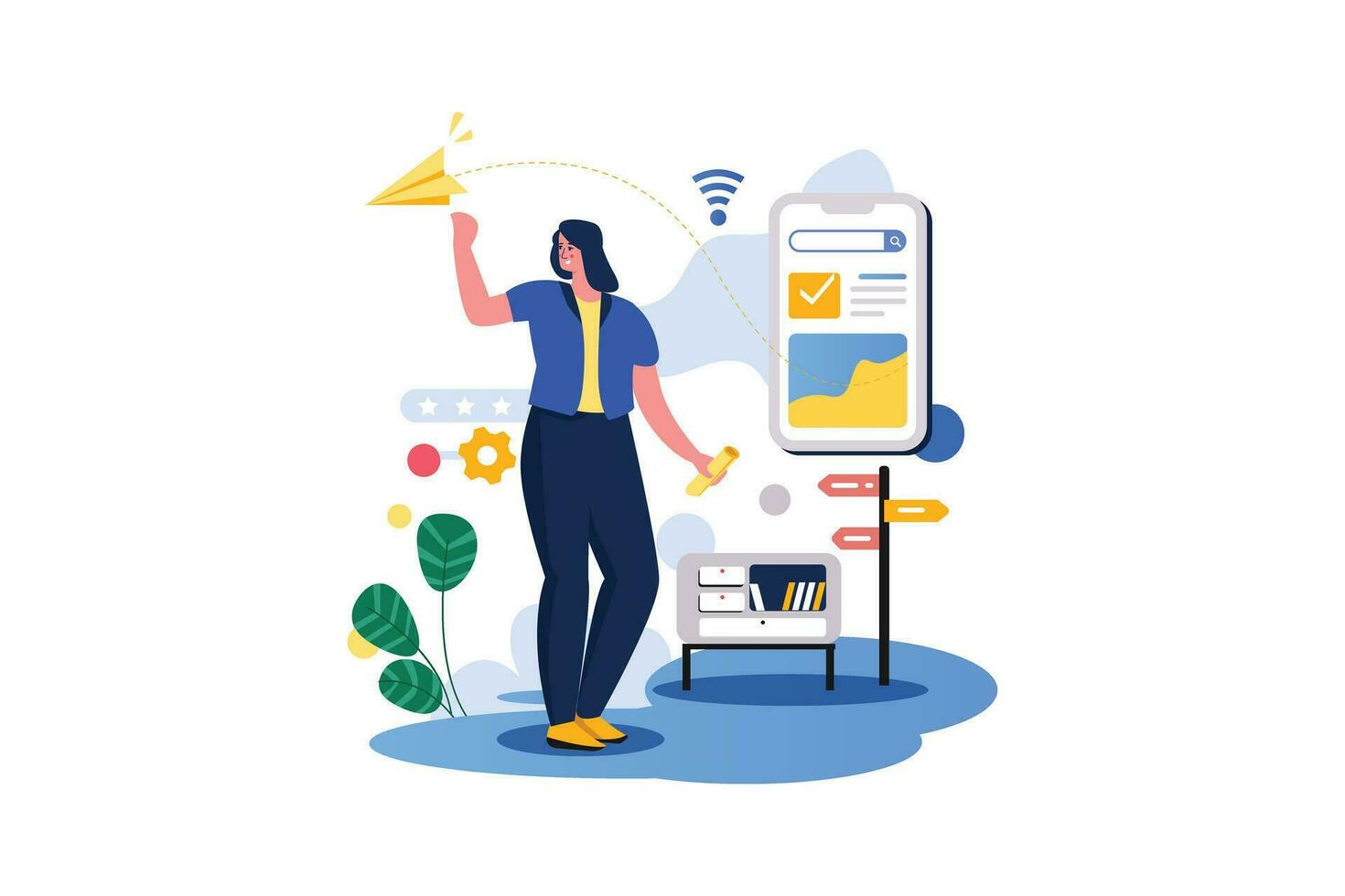 Sending Email - Flat Vector